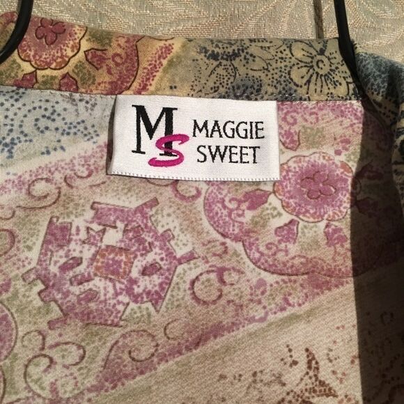 Vintage Maggie Sweet Asian Print Blouse 1X - Picture 4 of 5